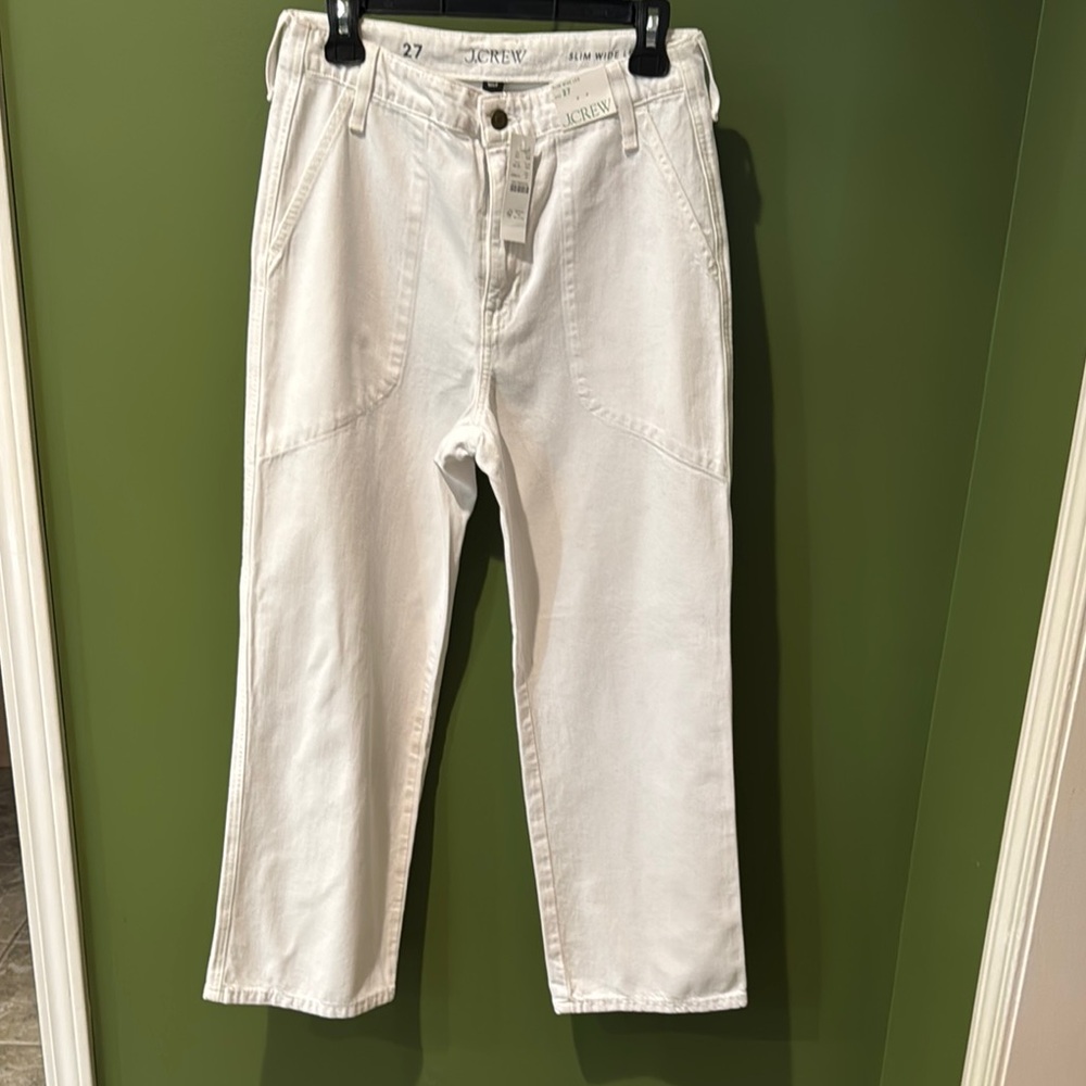 J. Crew White Wide Leg Jeans, NWT